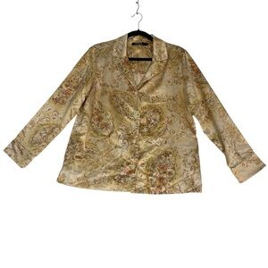 Ralph Lauren Women’s Gold Patterned Pajamas Size Medium *E0137‎